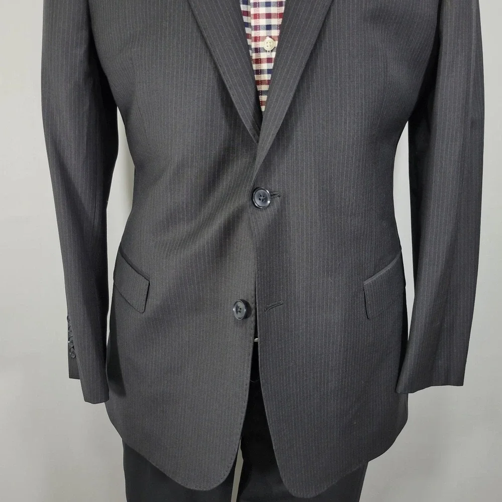 Brooks Brothers Explorer Fitzgerald‎ Men's Sport Coat Striped CH Black Wool 41R